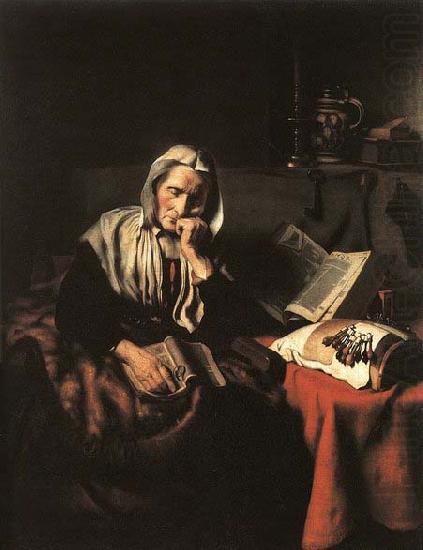 Old Woman Dozing, Nicolaes maes